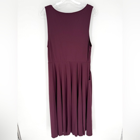 Torrid Midi Studio Luxe Ponte Fit And Flare Dress Maroon/Burgundy Size 1X Office - Picture 11 of 14